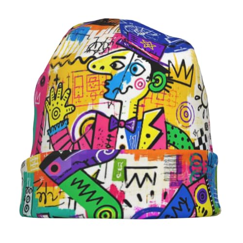 Beanie Hat for Men Women Slouchy Beanie Skull Sleep Cap Soft Lightweight Chemo Hat Stretch Cancer Headwear - color: Graffiti