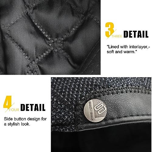 Sumolux Mens Newsboy Hat Flat Cap Gatsby Lvy Irish Hats Driving Cabbie - color: D Dark Gray
