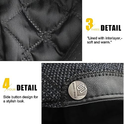 Sumolux Mens Newsboy Hat Flat Cap Gatsby Lvy Irish Hats Driving Cabbie - color: D Dark Gray