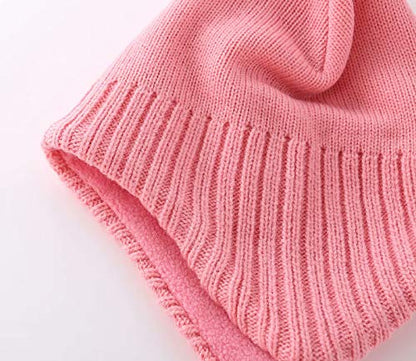 Home Prefer Toddler Boys Girls Hats Earflaps Fleece Knit Beanie Kids Winter Hat - color: Pink, size: 5-10 Years