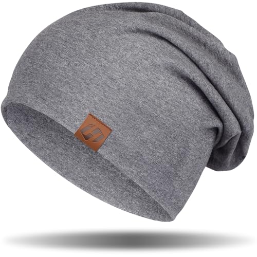 Beanie Cotton Soft and Skin Friendly Unisex Beanie Hat Beanies Hats Men Slouchy Beanie Hats for Women - color: Grey