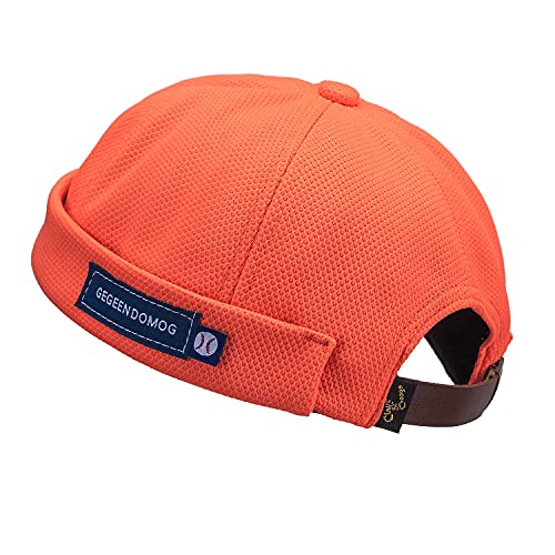 CLAPE Watch Cap Work Beanie Corduroy Docker Leon Brimless Hat Rolled Cuff Harbour Hat - color: Ct18-orange