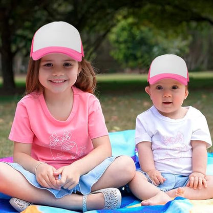 Kids-Girls-Trucker-Hat Adjustable-Baseball-Cap Toddler Mesh Sun Hats 2-6Y - color: Red