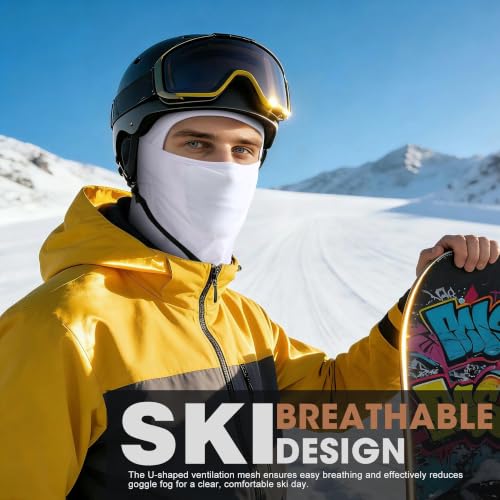 WTACTFUL Breathable Balaclava Face Mask Men, Summer UPF 50+ Sun Protection - color: Black+white
