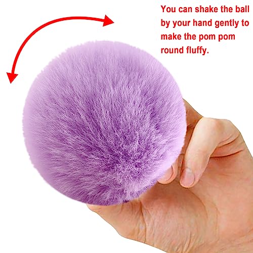 BQTQ 40 Pcs Faux Fur Pom Poms DIY Hat Pompoms with Elastic Loop (Bright) - color: Bright Color