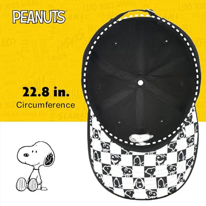 Concept One Unisex Adult Peanuts Snoopy Dad Hat, Adult Cotton Adjustable Baseball Cap with Curved Brim - color: Black