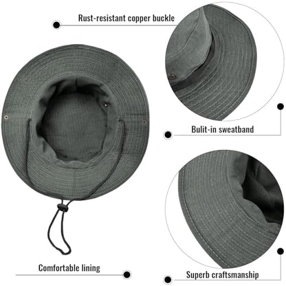 Sun Hats for Men Women Bucket Hat UPF 50+ Boonie Hat Foldable UV Protection Hiking Beach Fishing Summer Safari - color: 1pack-dark Gray