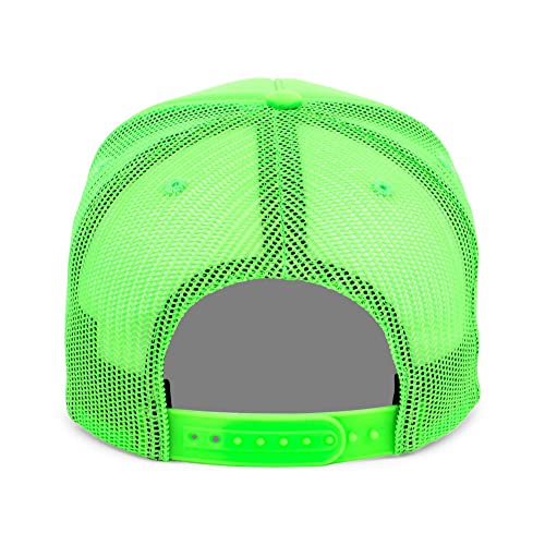Lids Blank Basic Foam Trucker Adjustable Snapback Hat - color: Neon Green/ Neon Green