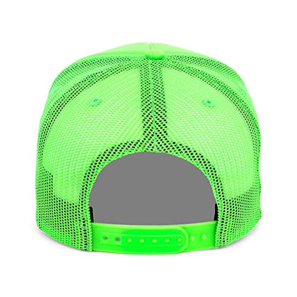 Lids Blank Basic Foam Trucker Adjustable Snapback Hat - color: Neon Green/ Neon Green