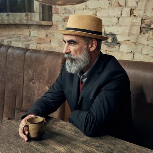 Unisex Adults Men Women Straw Pork Pie Hats Summer Sunhats Outdoor Fedora Party Trilby Caps US Size 7 1/8-7 1/4 UK Size M-L - color: Khaki