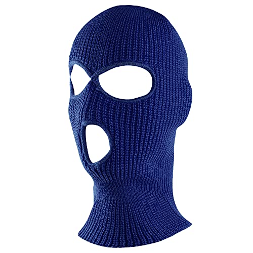 Super Z Outlet Knit Sew Acrylic Outdoor Full Face Cover Thermal Ski Mask One Size Fits Most - color: Navy Blue