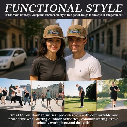 Quick Dry 5 Panel Hats for Men Waterproof Flat Brim Hat Lightweight 5-Panel Baseball Caps Casual Trucker Snapback Hat - color: Mg-pym2575-green