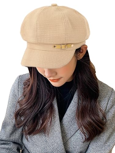 Women Beret Newsboy Hats Classic Autumn Spring Winter Cap - color: Khaki-2