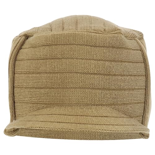 Armycrew Flat Top Army Style Knitted Visored Beanie Cap - color: New Khaki
