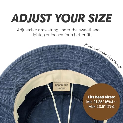 Hot Summer Bucket Hat - Trendy Cotton Sun Hat for Beach, Golf, Fishing - color: Midnight