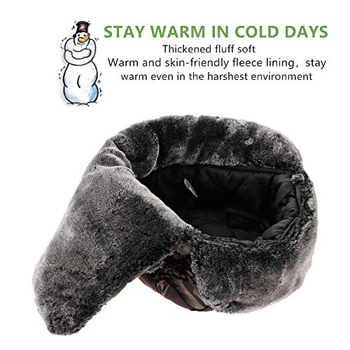 Camouflage Winter Bomber Trapper Hats Ushanka -Men Women Russian Trooper Ear Flaps Ski Snow Cold Weather Fur Mens Caps - color: Camouflage - Yellow