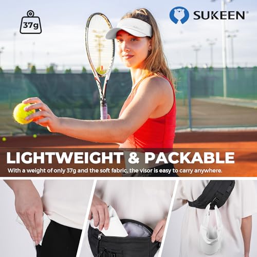 Sukeen Lightweight Sports Sun Visor Hat for Men Women - color: White