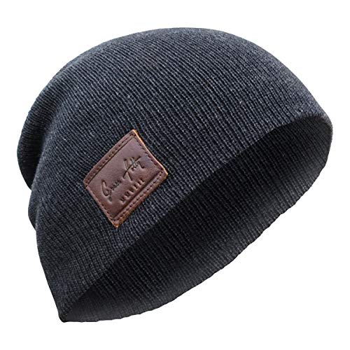 Grace Folly Knit Beanie Hat Cap for Men or Women - color: Charcoal