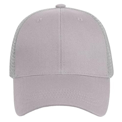 Falari Trucker Hat Baseball Cap Structured Plain Design 6 Panel, Adjustable Size - color: 1pk Light Gray