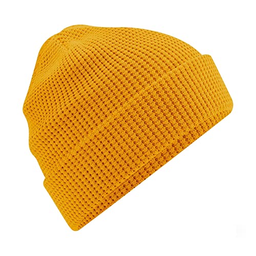 Beechfield B52N Organic Cotton Waffle Beanie - color: Mustard