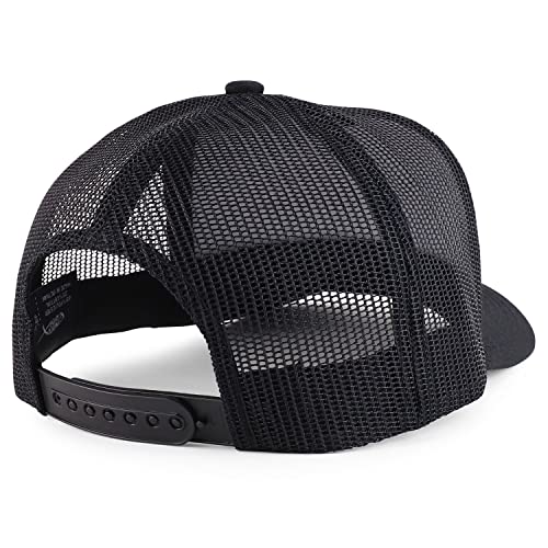 Trendy Apparel Shop KansasCity Est.1960 Embroidered 5 Panel Snapback Trucker Cap - color: Black