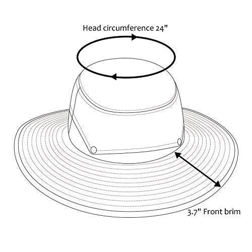 Men Safari Sun Hat Wide Brim Boonie Fishing Cap with Adjustable Drawstring - color: #Green