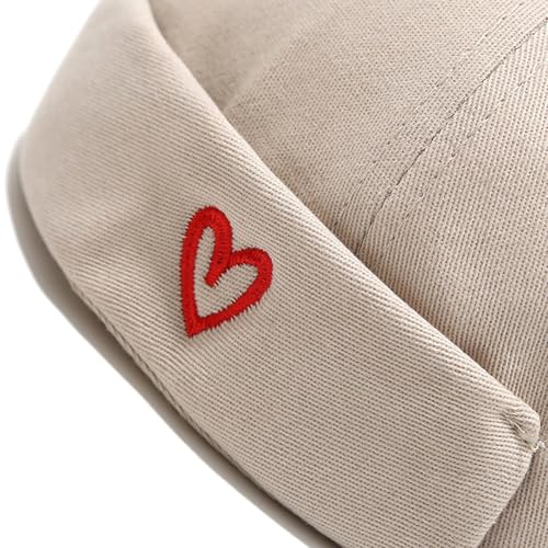 XYIYI Mens Docker Cap Brimless Hats Skullcap Worker Sailor Cap Rolled Cuff Retro Beanie Hat - color: Heart Beige