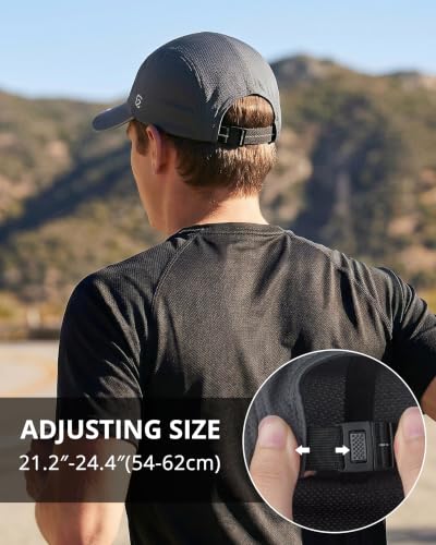 GADIEMKENSD Men’s Running Hat Performance Mesh Cap, Excellent Breathable - color: Dark Gray