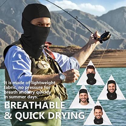 Balaclava Ski Mask, Sun Protection Breathable Face Cover Men Women - color: Black