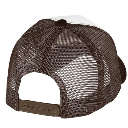 Falari 12 Pack Bulk Wholesale Mesh Trucker Hats 5 Panel and 6 Panel Baseball Caps for Men and Women - color: 5 Panel - Brown