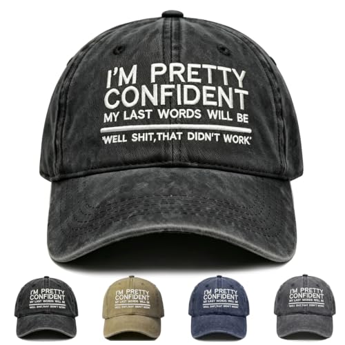 Old & Don't Care Hat, Vintage Distressed Old & Don’t Care Cap, Adjustable Funny Baseball Cap - color: Confident Black