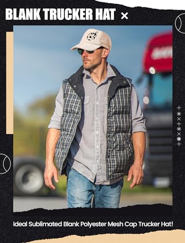 Tarpop 10 Pcs Sublimation Blank Trucker Hats Bulk - color: Tan