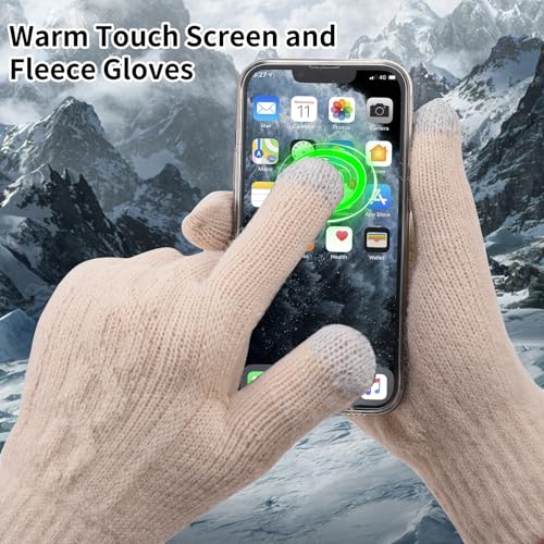 Winter Hat Scarf Gloves Set for Women, Classic Cable Beanie with Removable Pom Pom Long Scarf Touchscreen Gloves 3 in 1 Set - color: Black Earmuffs