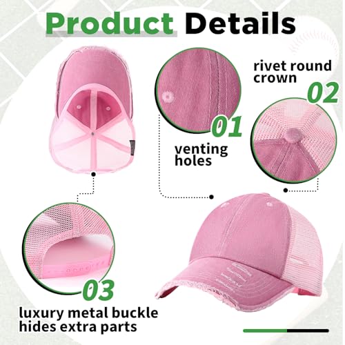 Suhine 24 Pcs Blank Trucker Hat Bulk,Unisex Baseball Cap - color: Pink