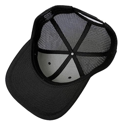 XL, XXL Plus Size Snapback Trucker Hat Extra Large Big Head Men’s Deep Tall Baseball Cap Adjustable Mesh-Back Summer Work Ball Cap - Black
