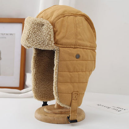 ASWER Trapper Warm Russian Trooper Hat Winter Skiing Cap Women Men Windproof - color: Z-khaki