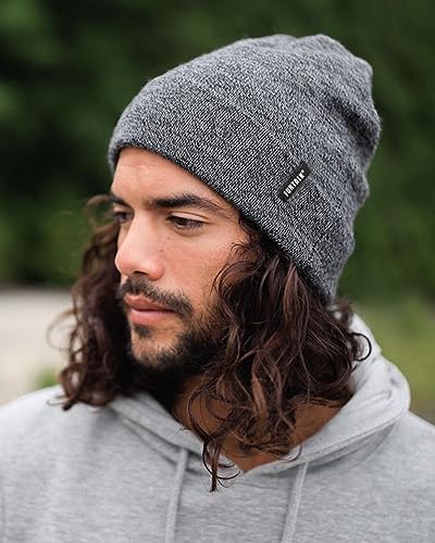FURTALK Beanie Hat for Men Women Winter Hats for Women Men Soft Warm Unisex Cuffed Beanie Knitted Skull Cap - color: Ac-dark Mixed Black