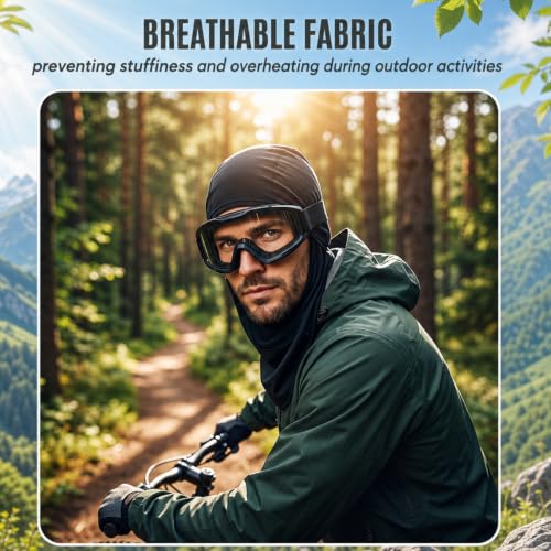 Face Balaclava Neck Cover Cooling Ice Silk Ski Mask - color: Black