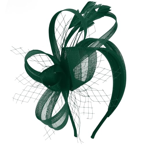 Fascinators Hats for Women, Fascinator Headband Tea Party Hat - color: Dark Green