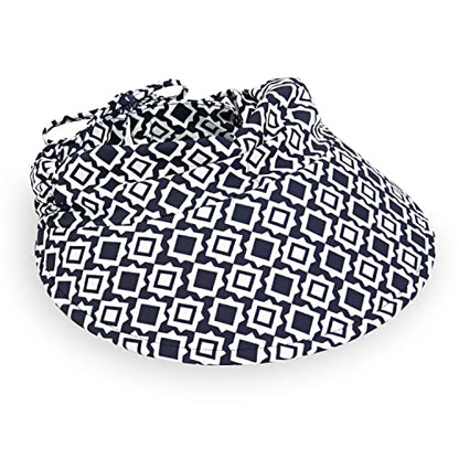 Wallaroo Hat Company Women's Aqua Sun Visor – UV Sun Protection, Water Friendly, Packable Design, Adjustable - color: Clockworks Navy