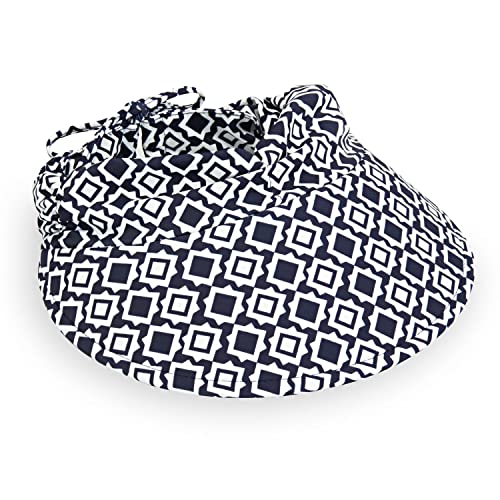Wallaroo Hat Company Women's Aqua Sun Visor – UV Sun Protection, Water Friendly, Packable Design, Adjustable - color: Clockworks Navy