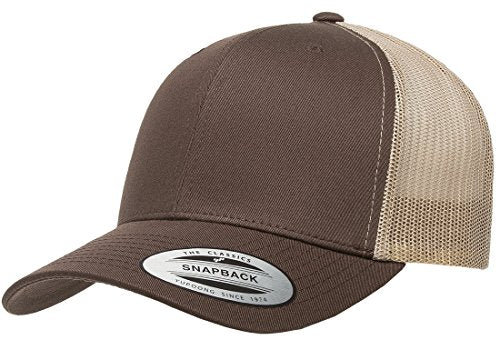 Yupoong Yp Classics Retro Trucker Cap - color: Brown/Khaki, size: One Size, style: Single