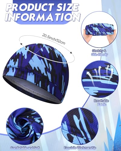 9 Pcs Cooling Skull Cap Liner Sweat Wicking Cycling Cap for Men - color: Multicolor, style: Basic