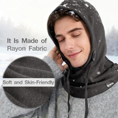 Balaclava Ski Mask, 4-in-1 Warm Adjustable Neck Gaiter for Men Women - color: Heather Grey