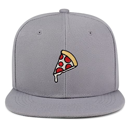 JPAK Pizza Hip-Hop Snapback Hat Embroidered Baseball Cap Foodie - color: 02. Light Grey