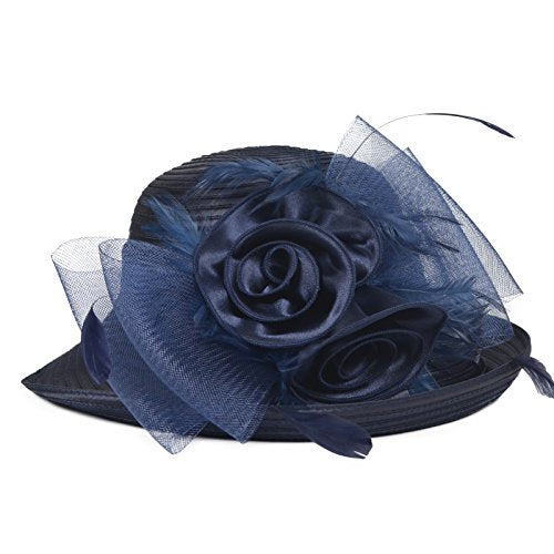 Original One Women's Classic Cloche Church Hat for Derby Day Kentucky Horse Racing - color: Royal Blue
