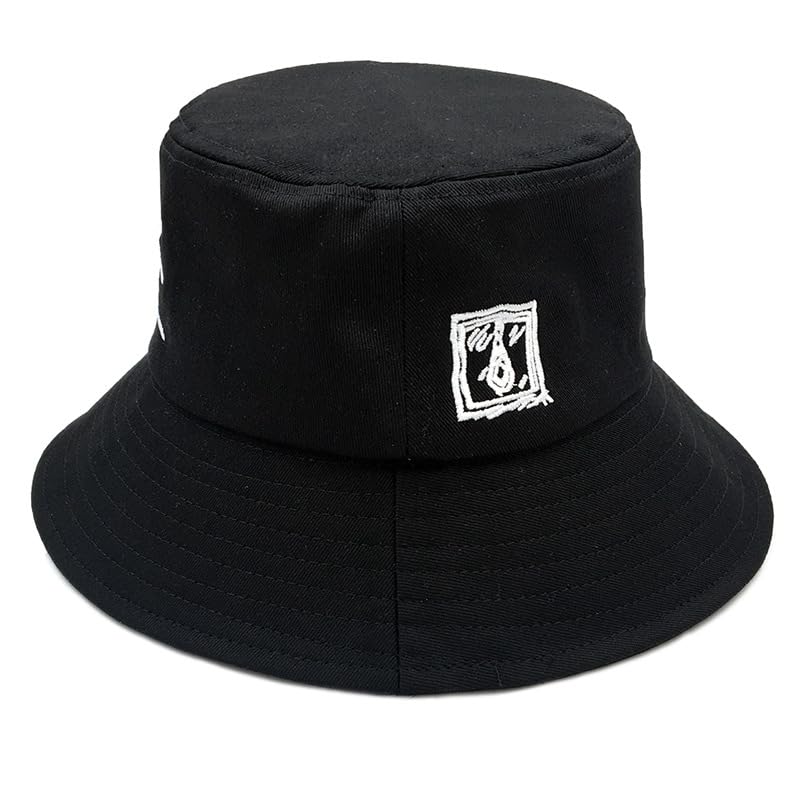 Bucket Hat Unisex Simple Caps Hip Hop Gorros Men Women Cap Beach Fishing Sunhat - color: Black1