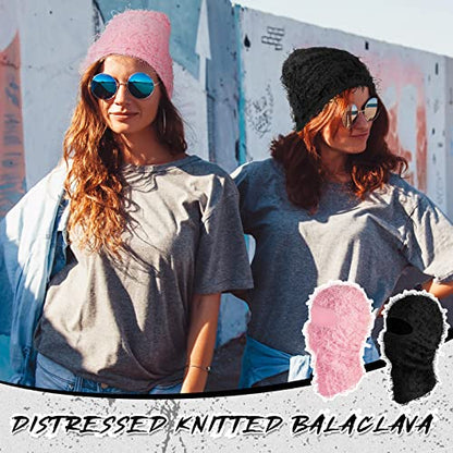Newcotte 2Pc Ski Mask - color: Black, Pink