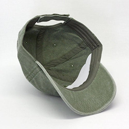Plain Washed Cotton Adjustable 6 Panel Dad Hat Baseball Cap - color: Olive Green