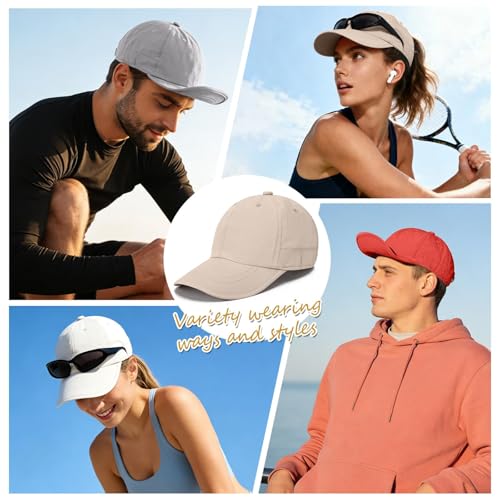 ZOORON Soft Brim Baseball Cap Low Profile Unstructured Dad Hat, Adjustable Washer Friendly Sport Hats for Golf Running - color: 1pack-beige